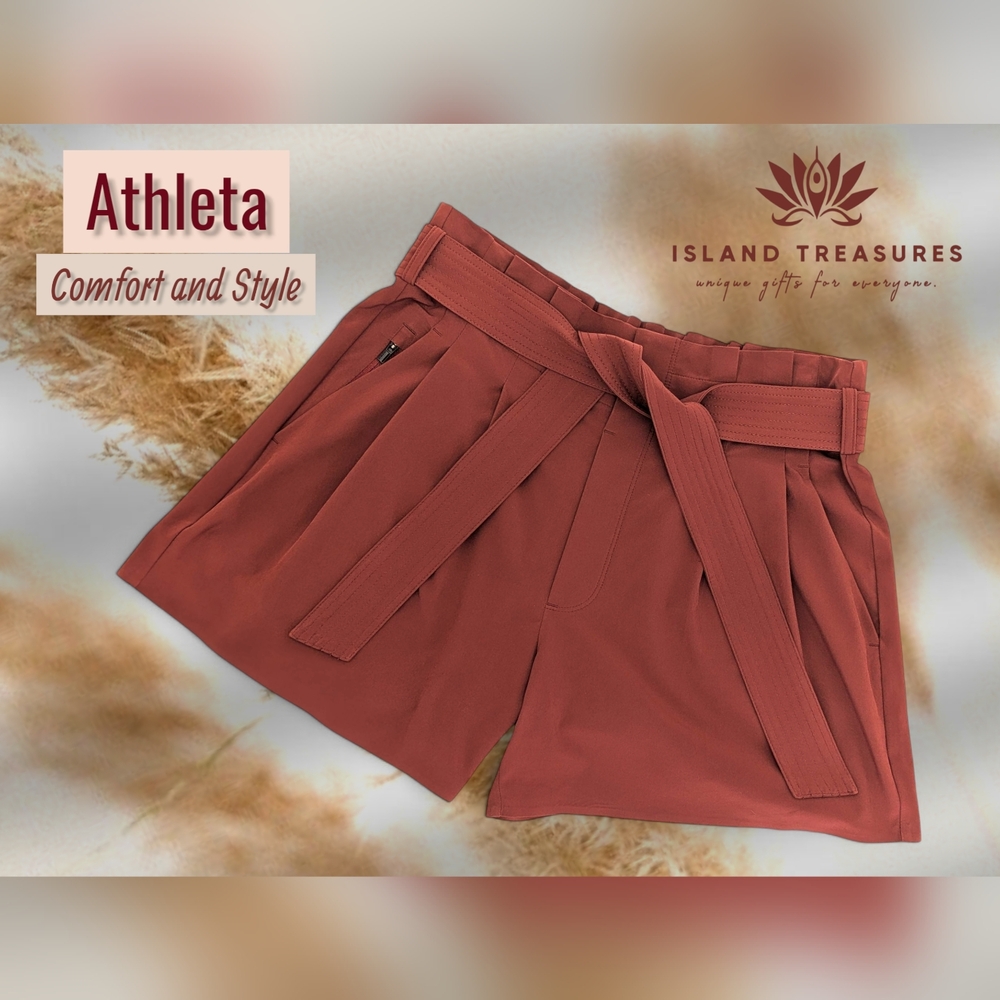 Athleta Skyline Short II Sz 6 Burgundy Lightweight Polyester/Spandex/Breathable